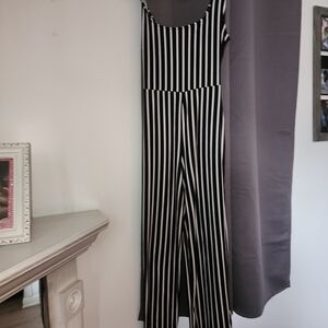 iris Black & White Vertical Stripe Jumpsuit